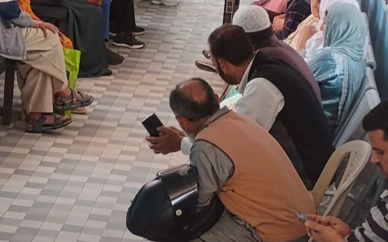 Patients at the free medical camp held on 26 April 2026
